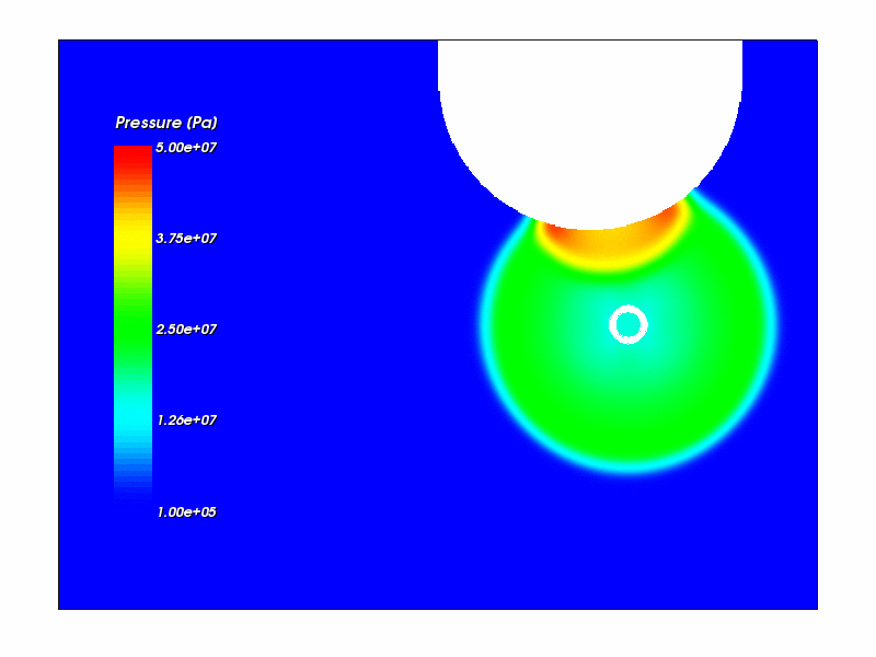 Pressure color plot at t=4.26 ms
