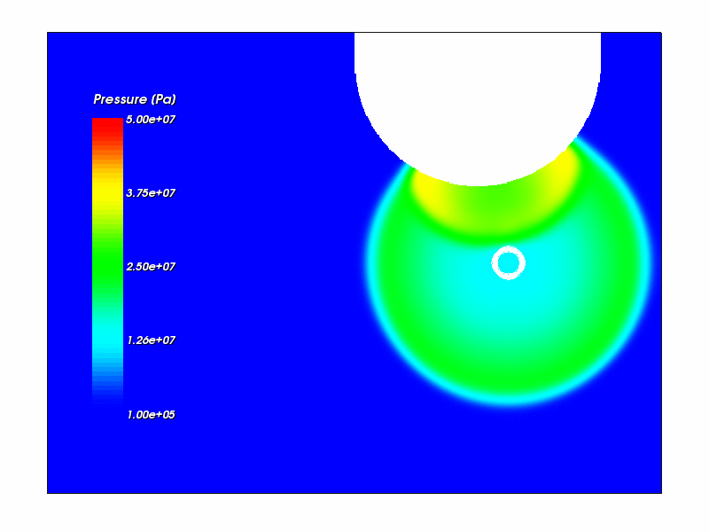 Pressure color plot at t=5.14 ms