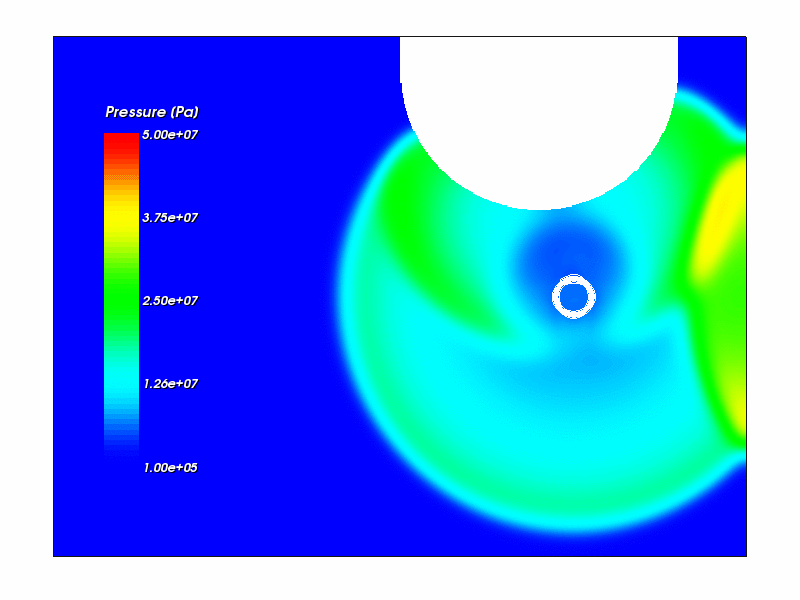 Pressure color plot at t=7.81 ms
